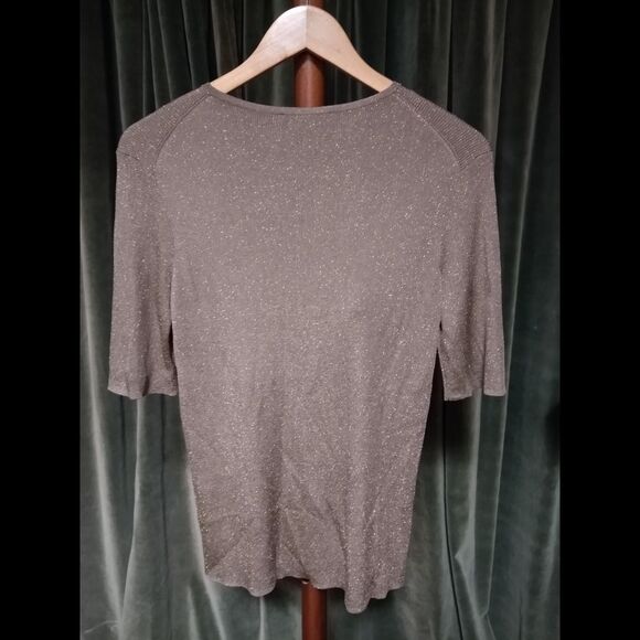 NWT St. John Gold Metallic Top Size Large Retail: $495 - Picture 8 of 8